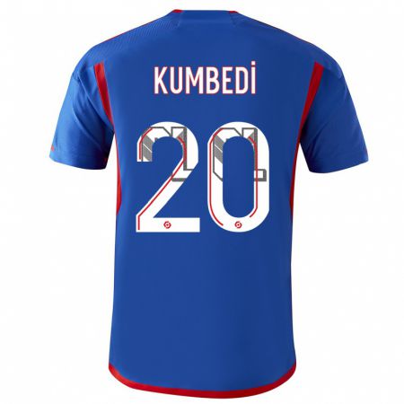 Kandiny Homme Maillot Saël Kumbedi #20 Bleu Rouge Tenues Extérieur 2023/24 T-Shirt