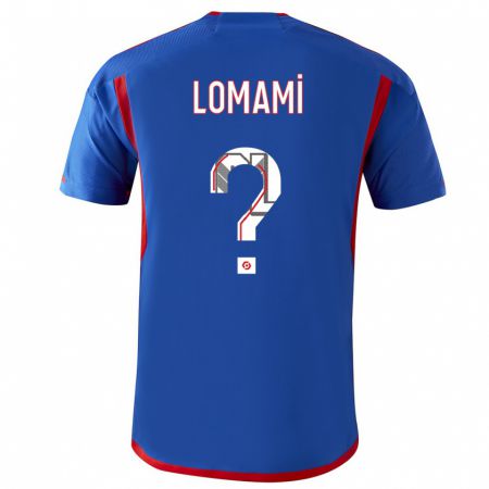 Kandiny Homme Maillot Irvyn Lomami #0 Bleu Rouge Tenues Extérieur 2023/24 T-Shirt