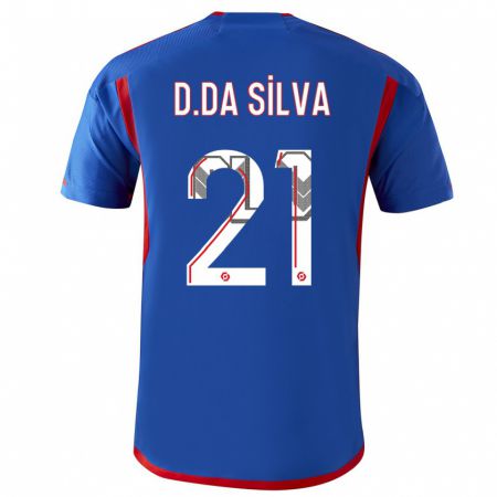Kandiny Homme Maillot Damien Da Silva #21 Bleu Rouge Tenues Extérieur 2023/24 T-Shirt