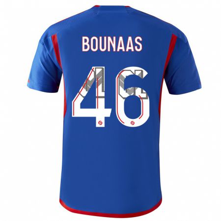 Kandiny Homme Maillot Idris Bounaas #46 Bleu Rouge Tenues Extérieur 2023/24 T-Shirt