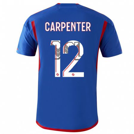 Kandiny Homme Maillot Ellie Carpenter #12 Bleu Rouge Tenues Extérieur 2023/24 T-Shirt