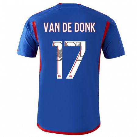 Kandiny Homme Maillot Danielle Van De Donk #17 Bleu Rouge Tenues Extérieur 2023/24 T-Shirt