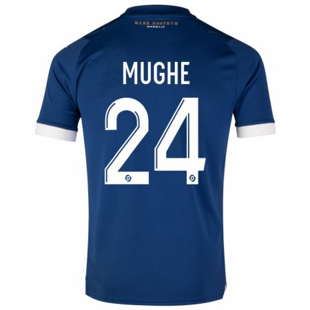 Kandiny Homme Maillot François Mughe #24 Bleu Foncé Tenues Extérieur 2023/24 T-Shirt