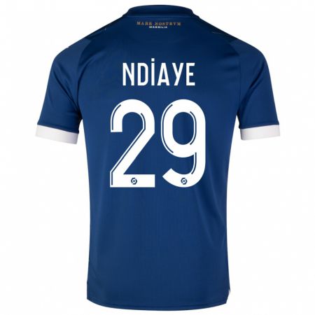 Kandiny Homme Maillot Iliman Ndiaye #29 Bleu Foncé Tenues Extérieur 2023/24 T-Shirt
