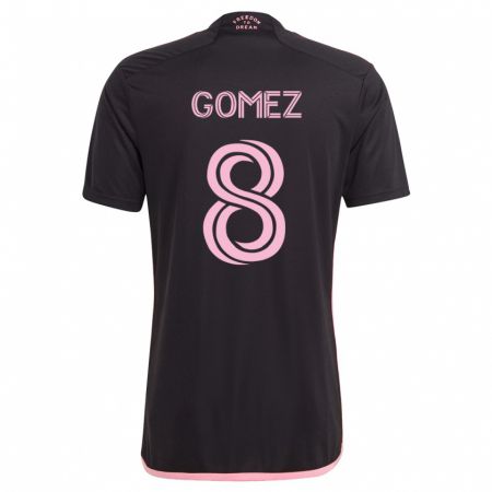 Kandiny Homme Maillot Diego Gómez #8 Noir Tenues Extérieur 2023/24 T-Shirt