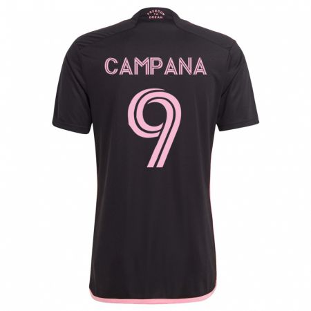 Kandiny Homme Maillot Leonardo Campana #9 Noir Tenues Extérieur 2023/24 T-Shirt