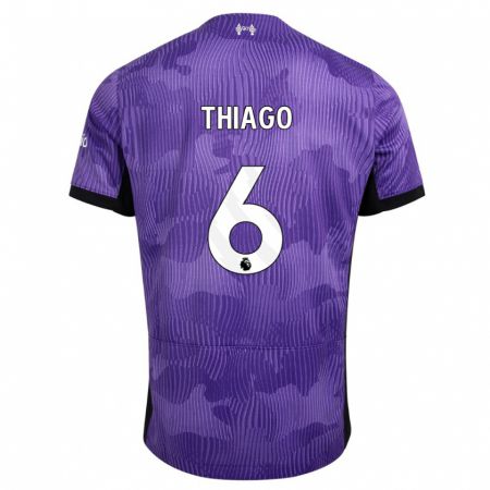 Kandiny Homme Maillot Thiago #6 Violet Troisieme 2023/24 T-Shirt