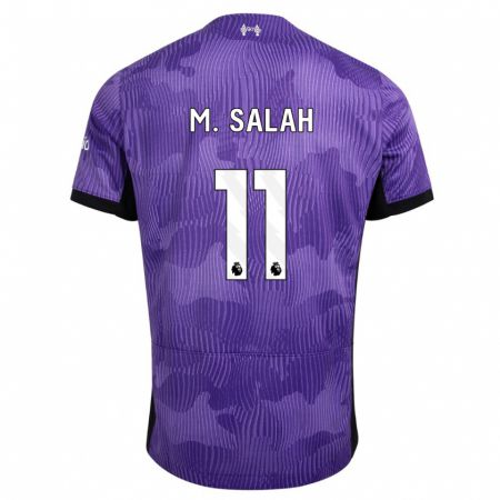 Kandiny Homme Maillot Mohamed Salah #11 Violet Troisieme 2023/24 T-Shirt