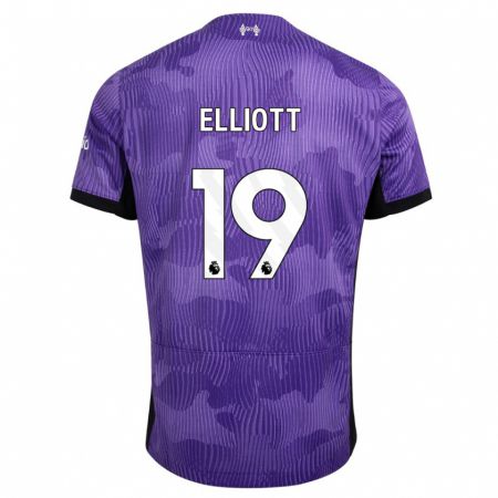 Kandiny Homme Maillot Harvey Elliott #19 Violet Troisieme 2023/24 T-Shirt