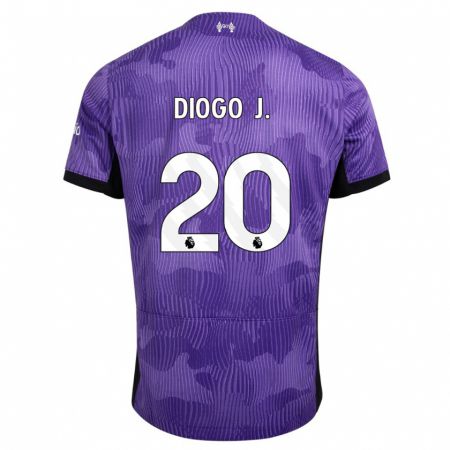 Kandiny Homme Maillot Diogo Jota #20 Violet Troisieme 2023/24 T-Shirt