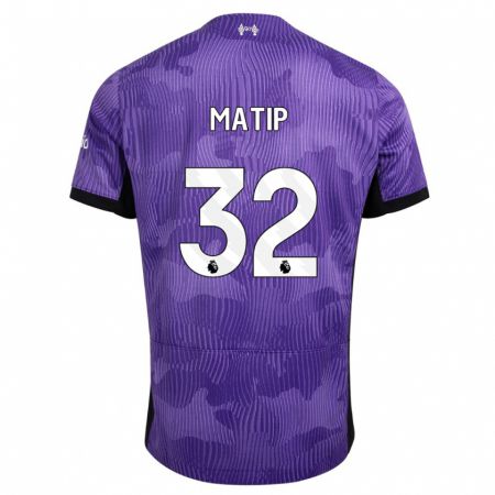Kandiny Homme Maillot Joel Matip #32 Violet Troisieme 2023/24 T-Shirt