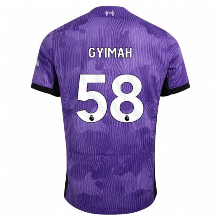 Kandiny Homme Maillot Francis Gyimah #58 Violet Troisieme 2023/24 T-Shirt