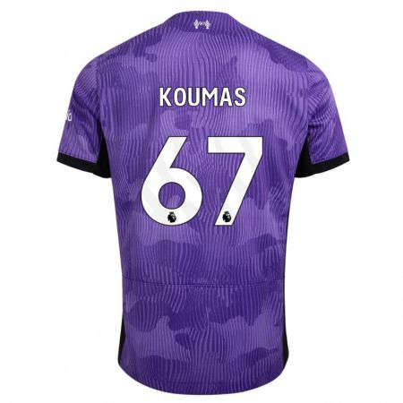 Kandiny Homme Maillot Lewis Koumas #67 Violet Troisieme 2023/24 T-Shirt