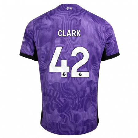 Kandiny Homme Maillot Bobby Clark #42 Violet Troisieme 2023/24 T-Shirt