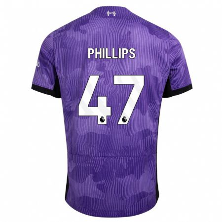 Kandiny Homme Maillot Nathaniel Phillips #47 Violet Troisieme 2023/24 T-Shirt