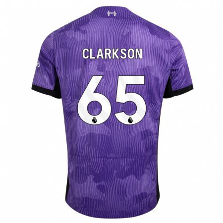 Kandiny Homme Maillot Leighton Clarkson #65 Violet Troisieme 2023/24 T-Shirt