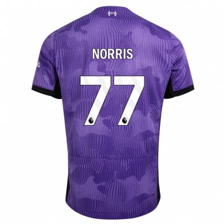Kandiny Homme Maillot James Norris #77 Violet Troisieme 2023/24 T-Shirt