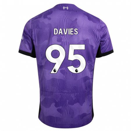 Kandiny Homme Maillot Harvey Davies #95 Violet Troisieme 2023/24 T-Shirt