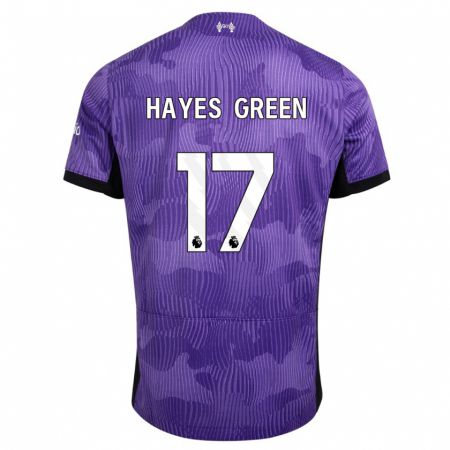 Kandiny Homme Maillot Charlie Hayes-Green #17 Violet Troisieme 2023/24 T-Shirt