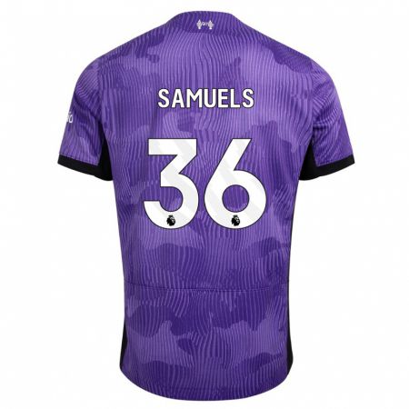 Kandiny Homme Maillot Kerron Samuels #36 Violet Troisieme 2023/24 T-Shirt