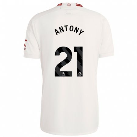 Kandiny Homme Maillot Antony #21 Blanc Troisieme 2023/24 T-Shirt