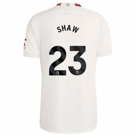 Kandiny Homme Maillot Luke Shaw #23 Blanc Troisieme 2023/24 T-Shirt