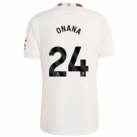 Kandiny Homme Maillot André Onana #24 Blanc Troisieme 2023/24 T-Shirt