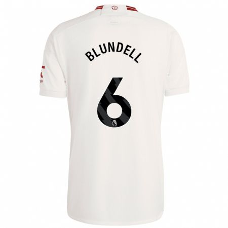 Kandiny Homme Maillot Hannah Blundell #6 Blanc Troisieme 2023/24 T-Shirt