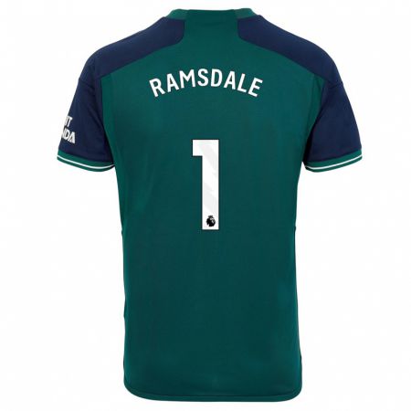 Kandiny Homme Maillot Aaron Ramsdale #1 Vert Troisieme 2023/24 T-Shirt