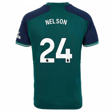 Kandiny Homme Maillot Reiss Nelson #24 Vert Troisieme 2023/24 T-Shirt