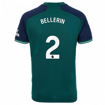 Kandiny Homme Maillot Hector Bellerin #2 Vert Troisieme 2023/24 T-Shirt