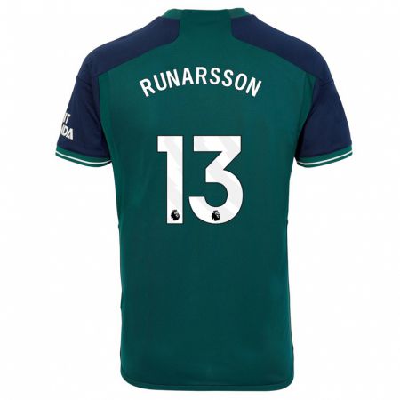 Kandiny Homme Maillot Runar Alex Runarsson #13 Vert Troisieme 2023/24 T-Shirt