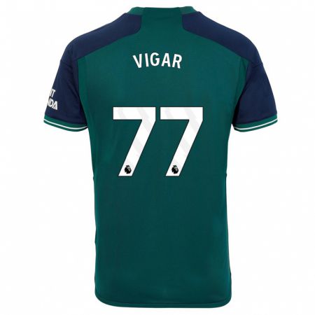 Kandiny Homme Maillot Billy Vigar #77 Vert Troisieme 2023/24 T-Shirt