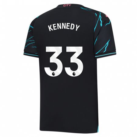 Kandiny Homme Maillot Alanna Kennedy #33 Bleu Foncé Troisieme 2023/24 T-Shirt