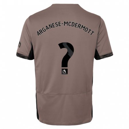 Kandiny Homme Maillot Pele Arganese-Mcdermott #0 Beige Foncé Troisieme 2023/24 T-Shirt