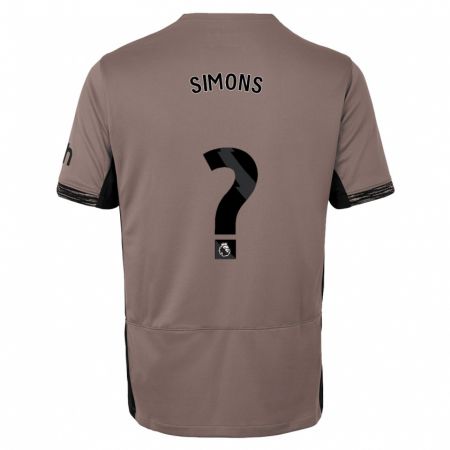 Kandiny Homme Maillot Zach Simons #0 Beige Foncé Troisieme 2023/24 T-Shirt