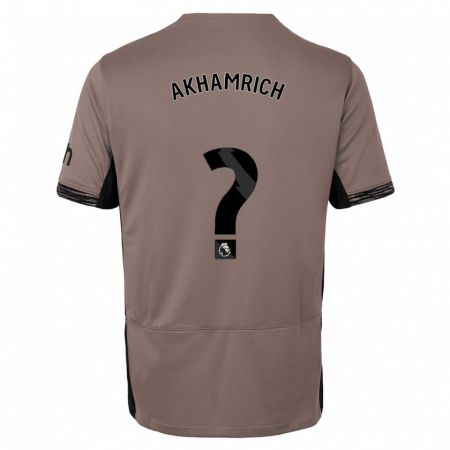 Kandiny Homme Maillot Yusuf Akhamrich #0 Beige Foncé Troisieme 2023/24 T-Shirt