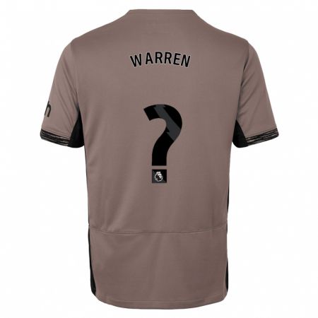 Kandiny Homme Maillot Charlie Warren #0 Beige Foncé Troisieme 2023/24 T-Shirt