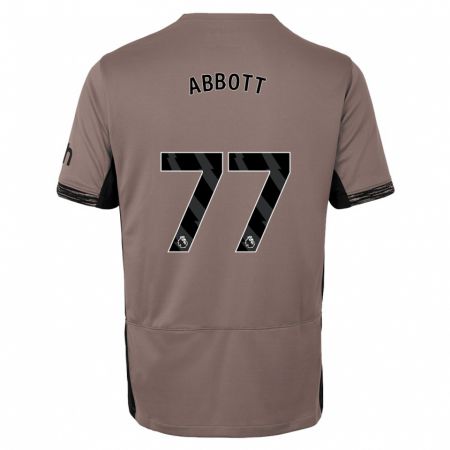 Kandiny Homme Maillot George Abbott #77 Beige Foncé Troisieme 2023/24 T-Shirt