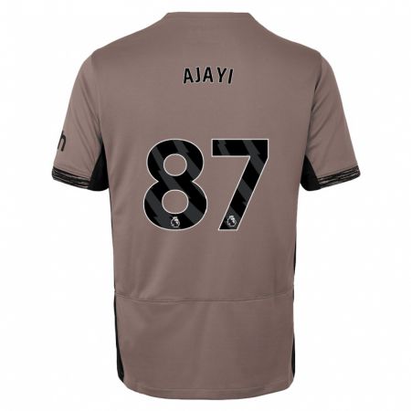 Kandiny Homme Maillot Damola Ajayi #87 Beige Foncé Troisieme 2023/24 T-Shirt