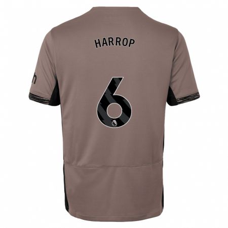 Kandiny Homme Maillot Kerys Harrop #6 Beige Foncé Troisieme 2023/24 T-Shirt