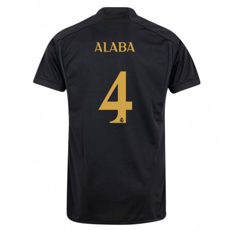 Kandiny Homme Maillot David Alaba #4 Noir Troisieme 2023/24 T-Shirt