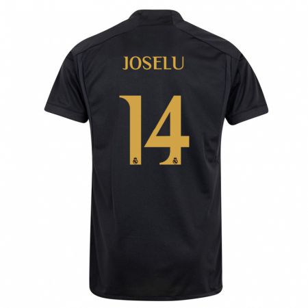 Kandiny Homme Maillot Joselu #14 Noir Troisieme 2023/24 T-Shirt