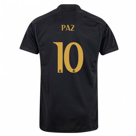 Kandiny Homme Maillot Nico Paz #10 Noir Troisieme 2023/24 T-Shirt