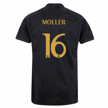 Kandiny Homme Maillot Caroline Moller #16 Noir Troisieme 2023/24 T-Shirt