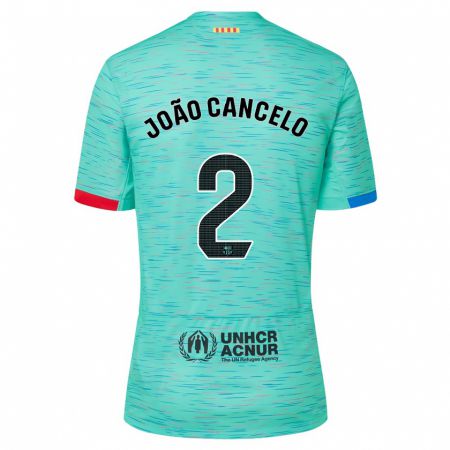 Kandiny Homme Maillot João Cancelo #2 Aqua Clair Troisieme 2023/24 T-Shirt
