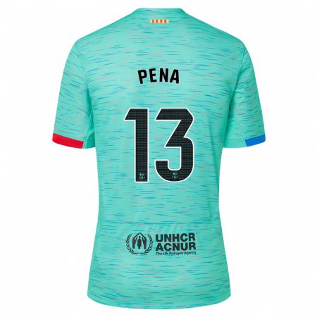 Kandiny Homme Maillot Iñaki Peña #13 Aqua Clair Troisieme 2023/24 T-Shirt