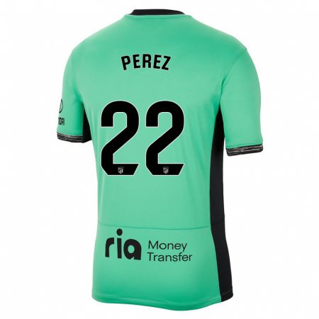 Kandiny Homme Maillot Pablo Pérez #22 Vert Printanier Troisieme 2023/24 T-Shirt