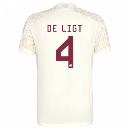 Kandiny Homme Maillot Matthijs De Ligt #4 Blanc Cassé Troisieme 2023/24 T-Shirt