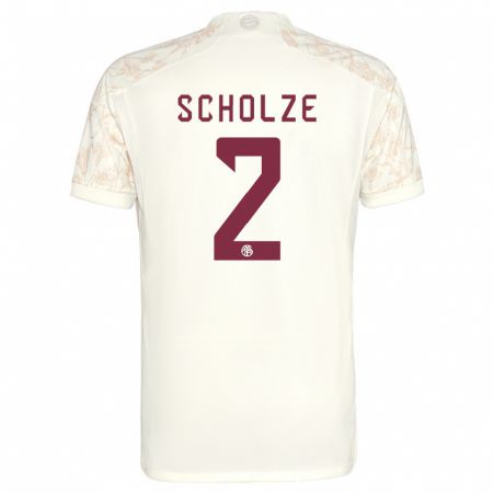 Kandiny Homme Maillot Max Scholze #2 Blanc Cassé Troisieme 2023/24 T-Shirt